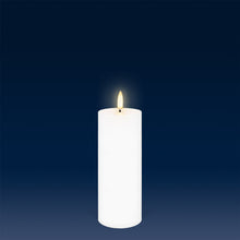 Load image into Gallery viewer, UYUNI Lighting Medium Narrow Pillar, Nordic White, Smooth Wax Flameless Candle, 5.8cm x 15.2cm (2.0" x 6")