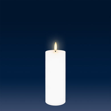 UYUNI Lighting Medium Narrow Pillar, Nordic White, Smooth Wax Flameless Candle, 5.8cm x 15.2cm (2.0