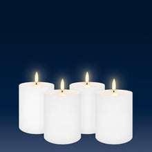 Load image into Gallery viewer, UYUNI Lighting Small Pillar, Nordic White Smooth Wax Flameless Candle, 7.8cm x 10.1cm (3.1" x 4")