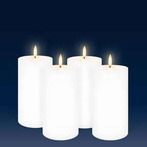 UYUNI Lighting Medium Pillar, Nordic White, Smooth Wax Flameless Candle, 7.8cm x 15.2cm (3.1" x 6")