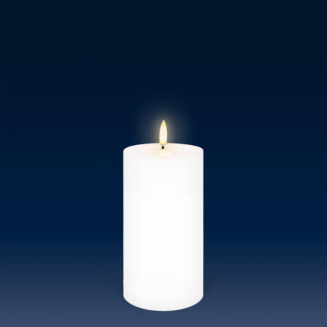 UYUNI Lighting Medium Pillar, Nordic White, Smooth Wax Flameless Candle, 7.8cm x 15.2cm (3.1