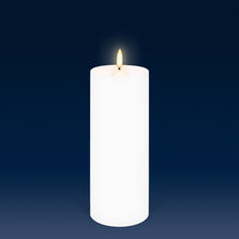 Load image into Gallery viewer, UYUNI Lighting Tall Pillar, Nordic White, Smooth Wax Flameless Candle, 7.8cm x 20.3cm (3.1" x 8")