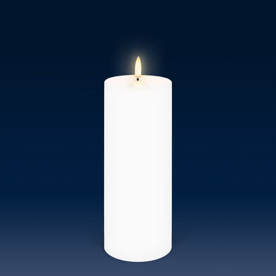 UYUNI Lighting Tall Pillar, Nordic White, Smooth Wax Flameless Candle, 7.8cm x 20.3cm (3.1