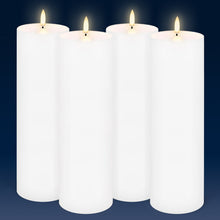 Load image into Gallery viewer, UYUNI Lighting Extra Tall Pillar, Nordic White, Smooth Wax Flameless Candle, 7.8cm x 25.4cm (3.1&quot; x 10&quot;)