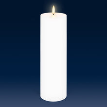 Load image into Gallery viewer, UYUNI Lighting Extra Tall Pillar, Nordic White, Smooth Wax Flameless Candle, 7.8cm x 25.4cm (3.1" x 10")