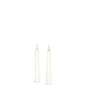 PRE ORDER - UYUNI Lighting Small Taper, 2 Pack, Classic Ivory, Smooth Wax Flameless Candle, 1.9cm x 15cm (0.90" x 5.9")