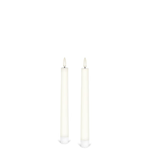 UYUNI Lighting Medium Taper, 2 Pack, Classic Ivory, Smooth Wax Flameless Candle, 1.9cm x 20cm (0.90" x 7.9")