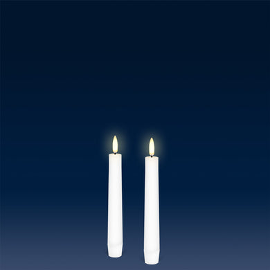 PRE ORDER - UYUNI Lighting Small Taper, 2 Pack, Nordic White, Smooth Wax Flameless Candle, 1.9cm x 15cm (0.90