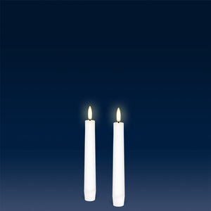 PRE ORDER - UYUNI Lighting Small Taper, 2 Pack, Nordic White, Smooth Wax Flameless Candle, 1.9cm x 15cm (0.90" x 5.9")