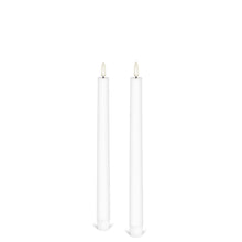Load image into Gallery viewer, UYUNI Lighting Tall Taper, 2 Pack, Nordic White, Smooth Wax Flameless Candle, 1.9cm x 25cm (0.90&quot; x 9.85&quot;)