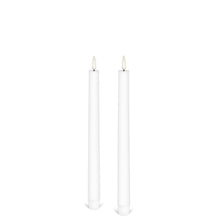 Load image into Gallery viewer, UYUNI Lighting Tall Tapers, 2 Pack, Nordic White, Smooth Wax Flameless Candle, 1.9cm x 25cm (0.90" x 9.85")