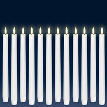Load image into Gallery viewer, UYUNI Lighting Tall Tapers, 2 Pack, Nordic White, Smooth Wax Flameless Candle, 1.9cm x 25cm (0.90" x 9.85")