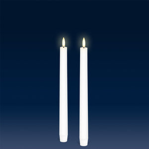 UYUNI Lighting Tall Taper, 2 Pack, Nordic White, Smooth Wax Flameless Candle, 1.9cm x 25cm (0.90" x 9.85")