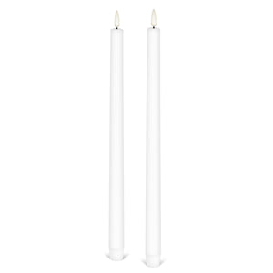 UYUNI Lighting Extra Tall Taper, 2 Pack, Nordic White, Smooth Wax Flameless Candle, 1.9cm x 35cm (0.90" x 13.78")