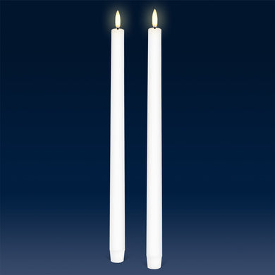 UYUNI Lighting Extra Tall Taper, 2 Pack, Nordic White, Smooth Wax Flameless Candle, 1.9cm x 35cm (0.90
