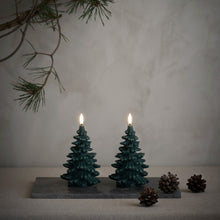 Load image into Gallery viewer, 1 SET OF 2 | FROM THE VAULT | UYUNI Lighting Medium Christmas Tree Candle, Pine Green, Smooth Wax Flameless Candle, 10cm x 15cm (3.9&quot; x 5.9&quot;) (Copy)