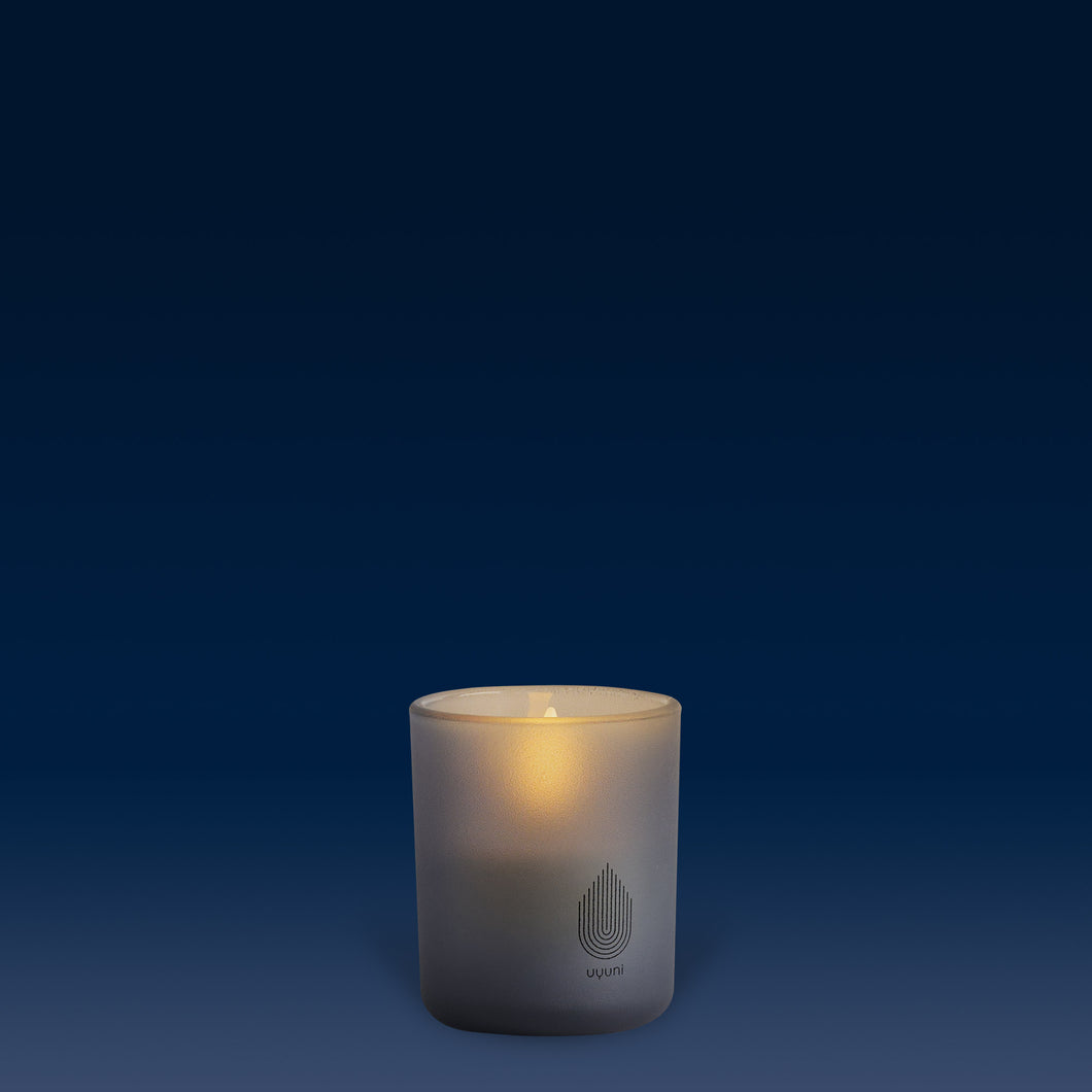 LIMITED EDITION | NEW UYUNI Lighting Luxury Glass Flameless Candle, Grey, 9.2cm x 10.2cm (3.6