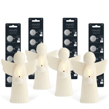 Load image into Gallery viewer, NEW | UYUNI Lighting Medium Angel + 20 Batteries | Vanilla | Smooth Wax Flameless Candle | 11cm x 15.5cm (4.3" x 6.1") | Set of 4