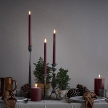 Load image into Gallery viewer, LAST 4 | UYUNI Lighting Medium Pillar, Carmine Red Textured Wax Flameless Candle, 7.8cm x 15.2cm