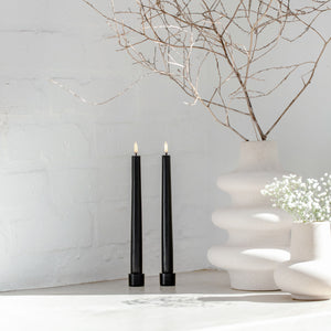 PRE ORDER - NEW UYUNI Lighting, 2 Pack, Matte Black Metal Taper Holders, 3.2cm x 2.3cm (1.3" x 0.9")