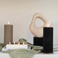Load image into Gallery viewer, UYUNI Lighting Tall Pillar, Sandstone Textured Wax Flameless Candle, 7.8cm x 20.3cm (3.1&quot; x 8&quot;)