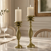 Load image into Gallery viewer, NEW | Enjoy Interiors | Palm Candle Holders | Antique Gold Finish