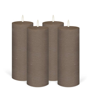 UYUNI Lighting Tall Pillar, Sandstone Textured Wax Flameless Candle, 7.8cm x 20.3cm (3.1" x 8")