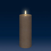 Load image into Gallery viewer, UYUNI Lighting Tall Pillar, Sandstone Textured Wax Flameless Candle, 7.8cm x 20.3cm (3.1&quot; x 8&quot;)