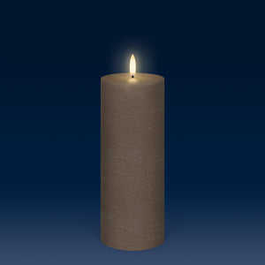 UYUNI Lighting Tall Pillar, Sandstone Textured Wax Flameless Candle, 7.8cm x 20.3cm (3.1" x 8")