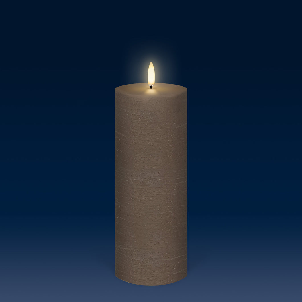 UYUNI Lighting Tall Pillar, Sandstone Textured Wax Flameless Candle, 7.8cm x 20.3cm (3.1