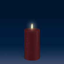 Load image into Gallery viewer, LAST 4 | UYUNI Lighting Medium Pillar, Carmine Red Textured Wax Flameless Candle, 7.8cm x 15.2cm