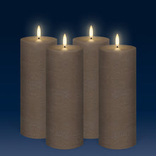 Load image into Gallery viewer, UYUNI Lighting Tall Pillar, Sandstone Textured Wax Flameless Candle, 7.8cm x 20.3cm (3.1&quot; x 8&quot;)