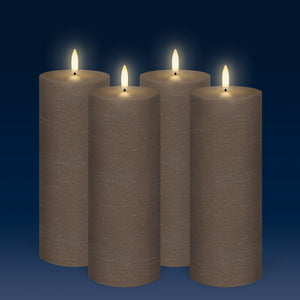 UYUNI Lighting Tall Pillar, Sandstone Textured Wax Flameless Candle, 7.8cm x 20.3cm (3.1" x 8")