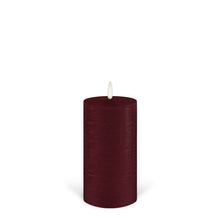 Load image into Gallery viewer, LAST 4 | UYUNI Lighting Medium Pillar, Carmine Red Textured Wax Flameless Candle, 7.8cm x 15.2cm