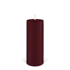 NEW - UYUNI Lighting Tall Pillar, Carmine Red Textured Wax Flameless Candle, 7.8cm x 20.3cm (3.1" x 8")