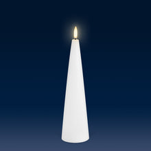 Load image into Gallery viewer, PRE ORDER - NEW UYUNI Lighting Medium Cone Candle, Nordic White, Smooth Wax Flameless Candle, 5.8cm x 21.5cm (2.2&quot; x 8.5&quot;)