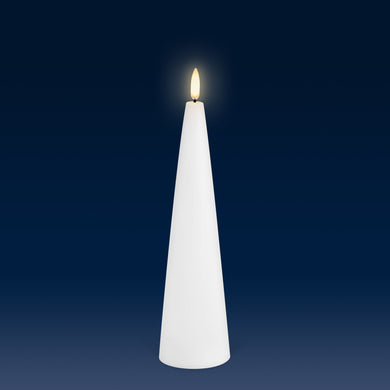 PRE ORDER - NEW UYUNI Lighting Medium Cone Candle, Nordic White, Smooth Wax Flameless Candle, 5.8cm x 21.5cm (2.2