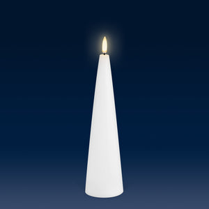 PRE ORDER - NEW UYUNI Lighting Medium Cone Candle, Nordic White, Smooth Wax Flameless Candle, 5.8cm x 21.5cm (2.2" x 8.5")