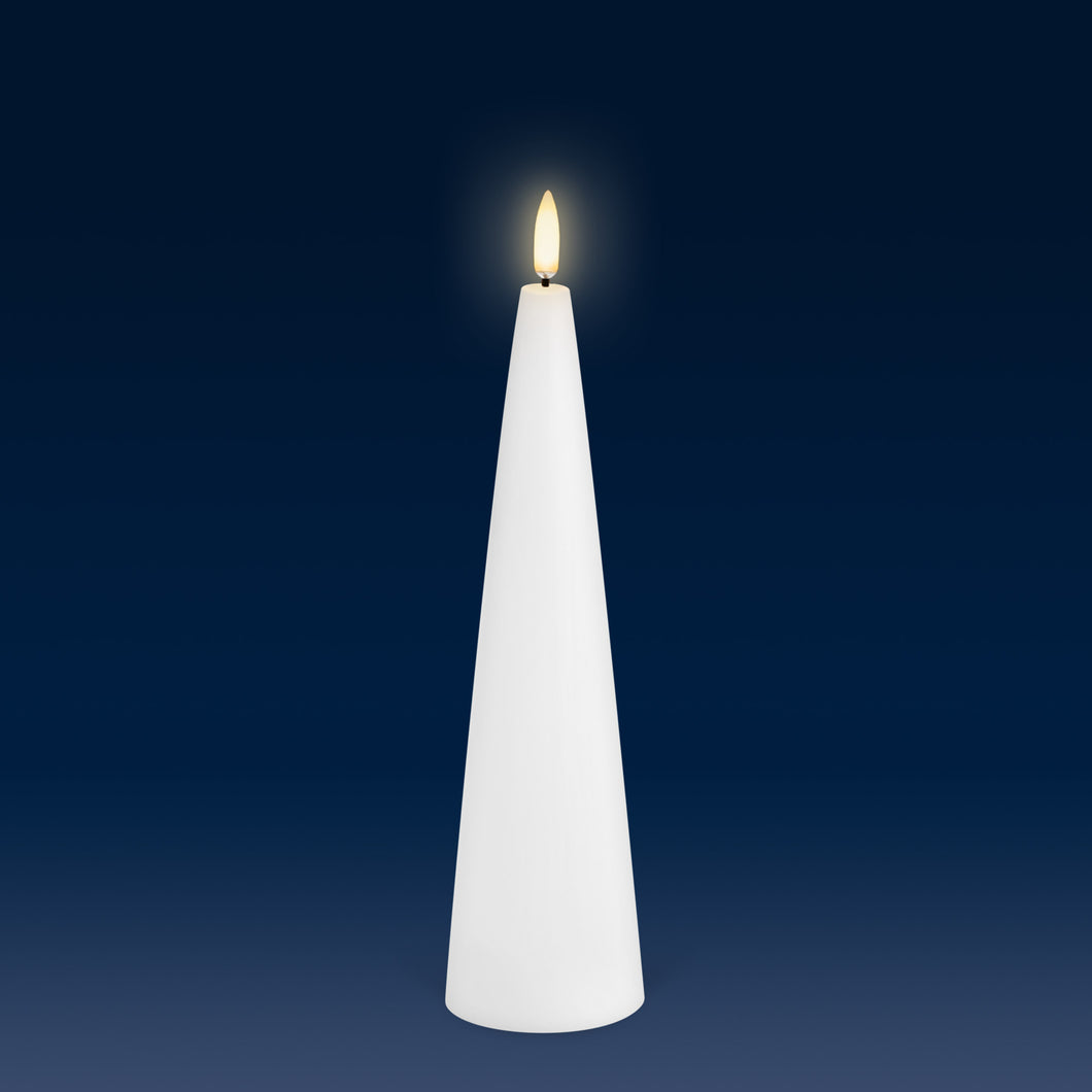 PRE ORDER - NEW UYUNI Lighting Medium Cone Candle, Nordic White, Smooth Wax Flameless Candle, 5.8cm x 21.5cm (2.2