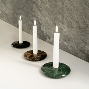 IN STOCK NOW - NEW UYUNI Lighting, Emerald Green Luxe Marble Chamber Taper Holder, 3.2cm x 2.3cm (1.3" x 0.9")