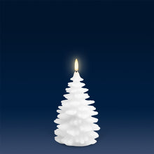 Load image into Gallery viewer, Medium Christmas Tree Figurine, Nordic White, Smooth Wax Flameless Candle, 11cm x 14.5cm