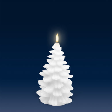 UYUNI Lighting Large Christmas Tree Figurine, Nordic White, Smooth Wax Flameless Candle, 11.0cm x 18.2cm (4.3