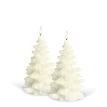 Load image into Gallery viewer, NEW SKANDI DESIGN | UYUNI Lighting Tall Christmas Tree Candle, Classic Ivory, Smooth Wax Flameless Candle, 11cm x 18cm (4.3&quot; x 7&quot;)