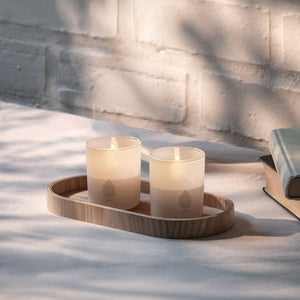 LIMITED EDITION | NEW UYUNI Lighting Luxury Glass Flameless Candle, Beige, 9.2cm x 10.2cm (3.6" x 4")
