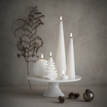 Load image into Gallery viewer, NEW SKANDI DESIGN | UYUNI Lighting Medium Christmas Tree Candle, Nordic White, Smooth Wax Flameless Candle, 10cm x 15cm (3.9&quot; x 5.9&quot;)
