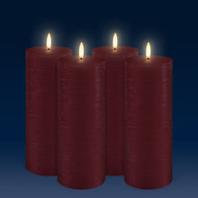 Load image into Gallery viewer, NEW - Tall Pillar, Carmine Red Textured Wax Flameless Candle, 7.8cm x 20.3cm