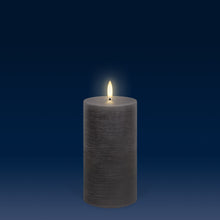 Load image into Gallery viewer, NEW - Medium Pillar, Urbane Grey Textured Wax Flameless Candle, 7.8cm x 15.2cm