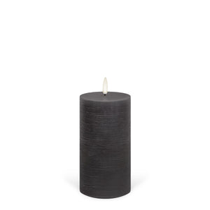 NEW - Medium Pillar, Urbane Grey Textured Wax Flameless Candle, 7.8cm x 15.2cm