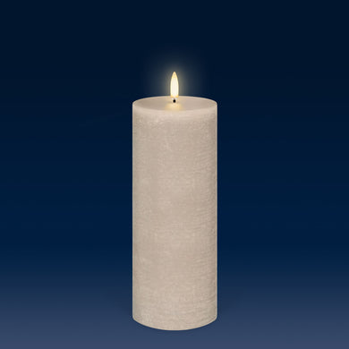 PRE ORDER - Tall Pillar, Sandstone Textured Wax Flameless Candle, 7.8cm x 20.3cm
