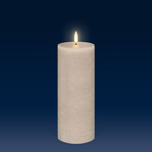 PRE ORDER - UYUNI Lighting Tall Pillar, Sandstone Textured Wax Flameless Candle, 7.8cm x 20.3cm (3.1" x 8")